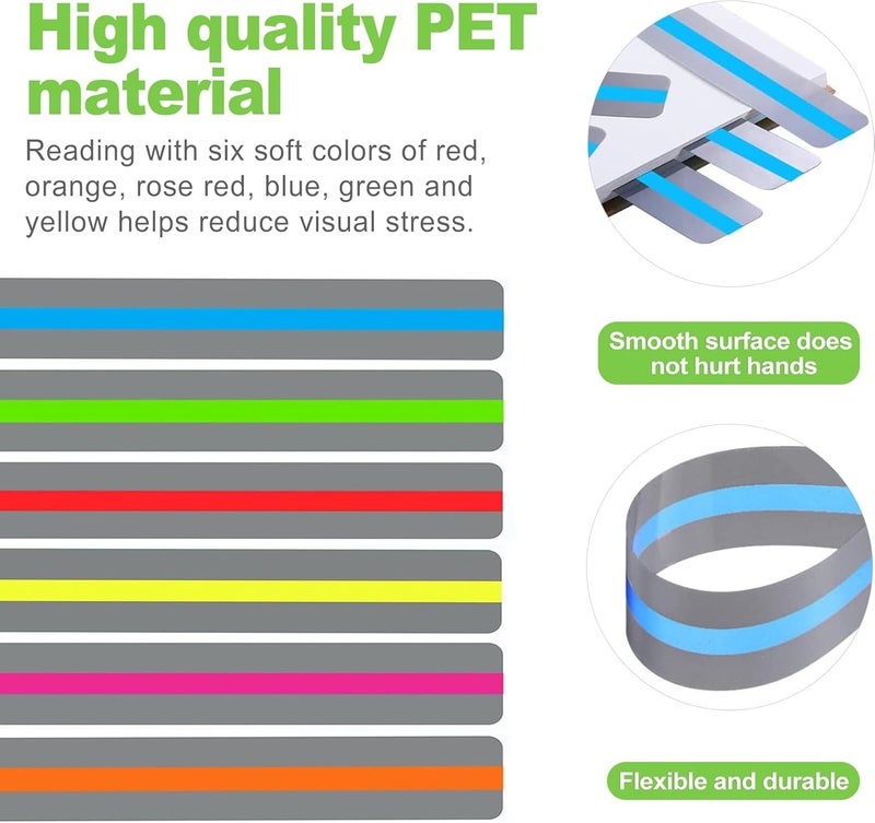 CeroDimo 18 Pcs Guided Reading Strips, Dyslexia Tools, Reading Trackers, Highlight Strips and Bookmarks, Reading Guide, Assorted Colors Help with Dyslexia for Children and Teacher Supply Assistant - Image 3